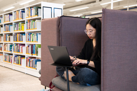Student in the library.